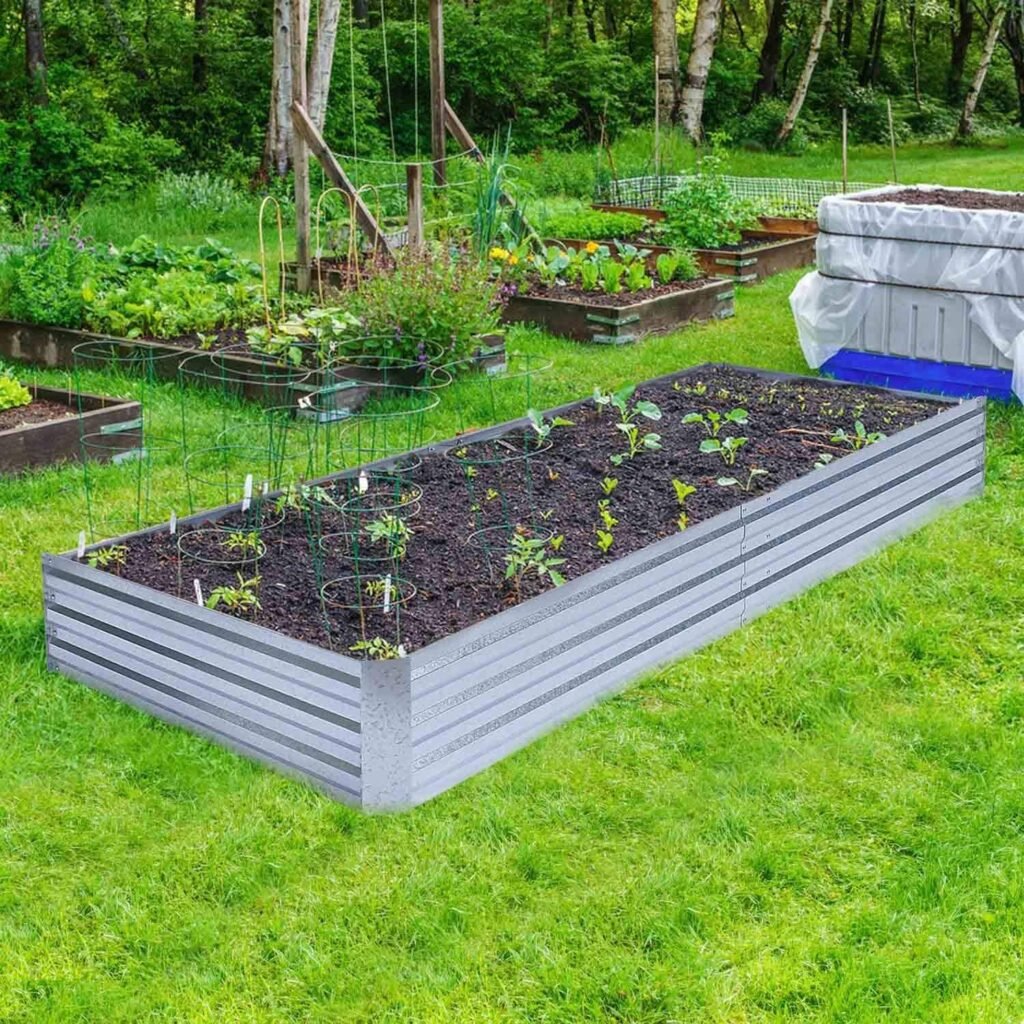 FOYUEE Galvanized Raised Garden Beds